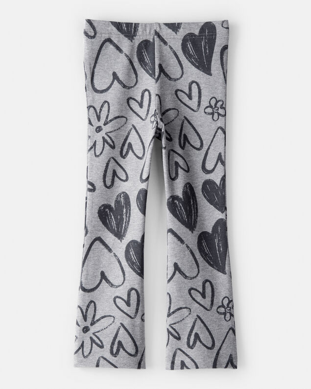 Product image 2 of Toddler Girl Heart Pull-On Flare Stretch Rib Leggings - Grey