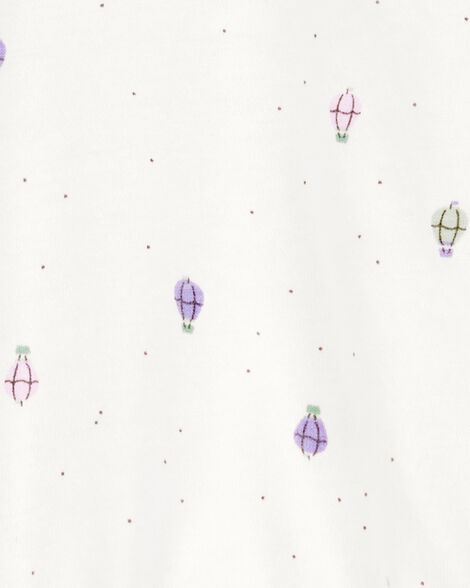  Product image 4 of Baby Girl 3-Piece Hot Air Balloon Print Little Cardigan Set - White/Purple
