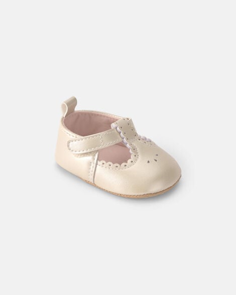Baby Girl Eyelet Mary Jane Flats - Cream