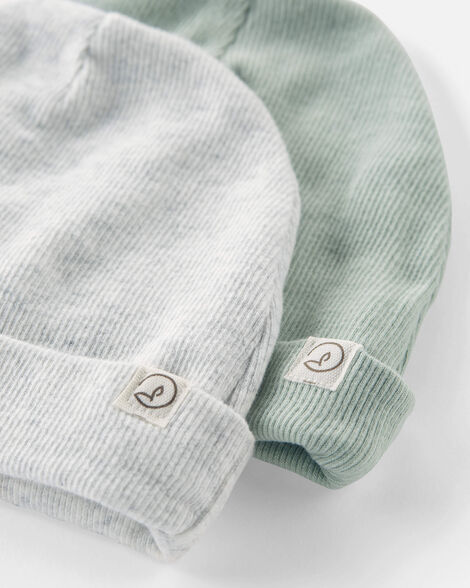  Product image 2 of Baby 2-Pack Organic Cotton Rib Caps
