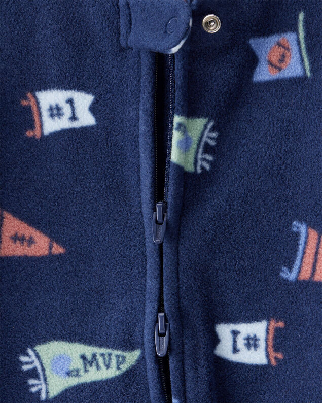 Product image 2 of Baby Boy Sports Print Loose Fit Long-Sleeve Sleep & Play - Navy Blue