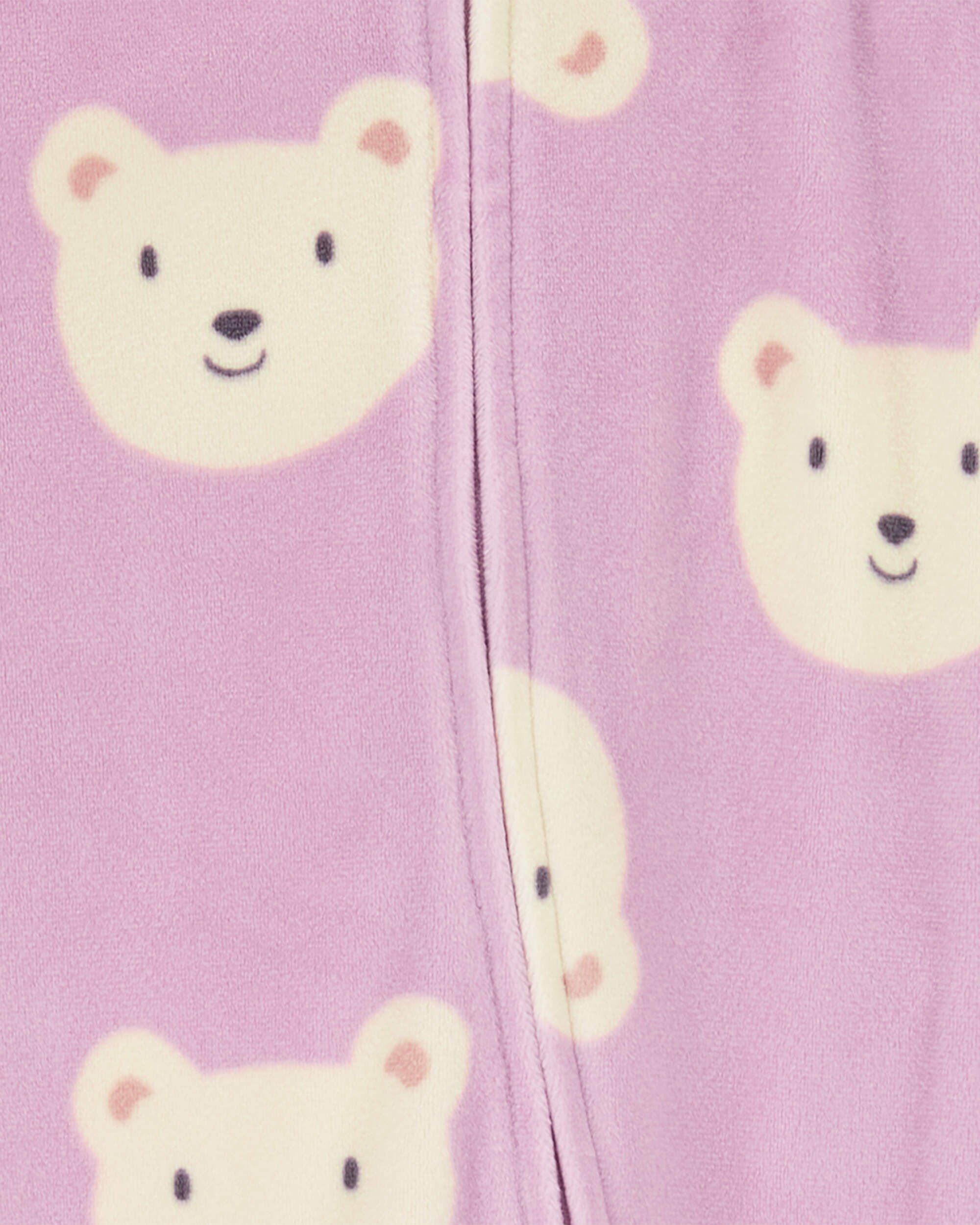 Baby 1-Piece Polar Bear Velboa Footie Sleep & Play Pajamas