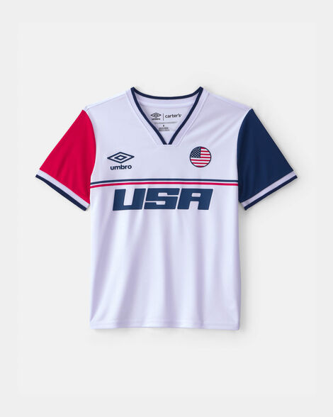 kid umbro usa soccer jersey - red/white/blue