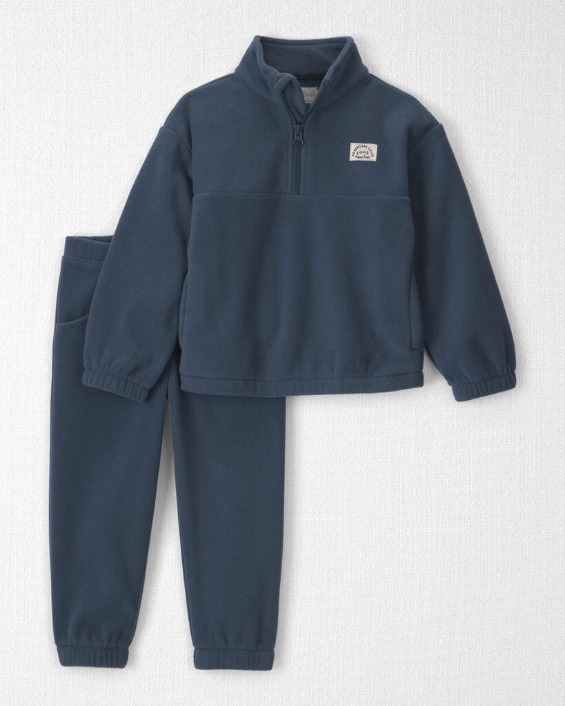 Carter's Toddler Boys' 2T-5T Little Planet Long-Sleeve Quarter-Zip Fleece Top and Pants Set - Navy Blue