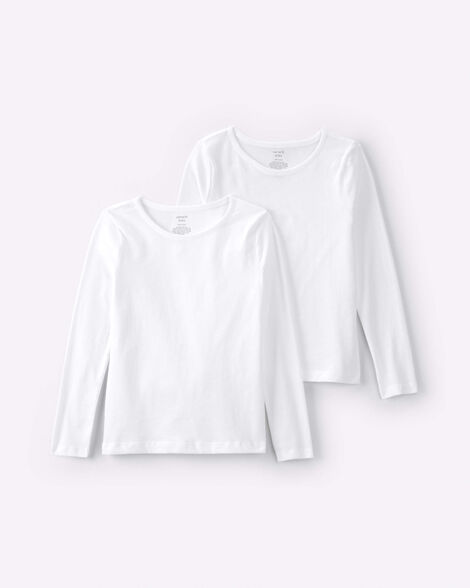 girls long-sleeve undershirts - white