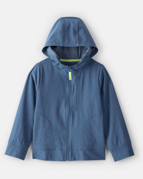 boys active hooded zip-up jacket - blue