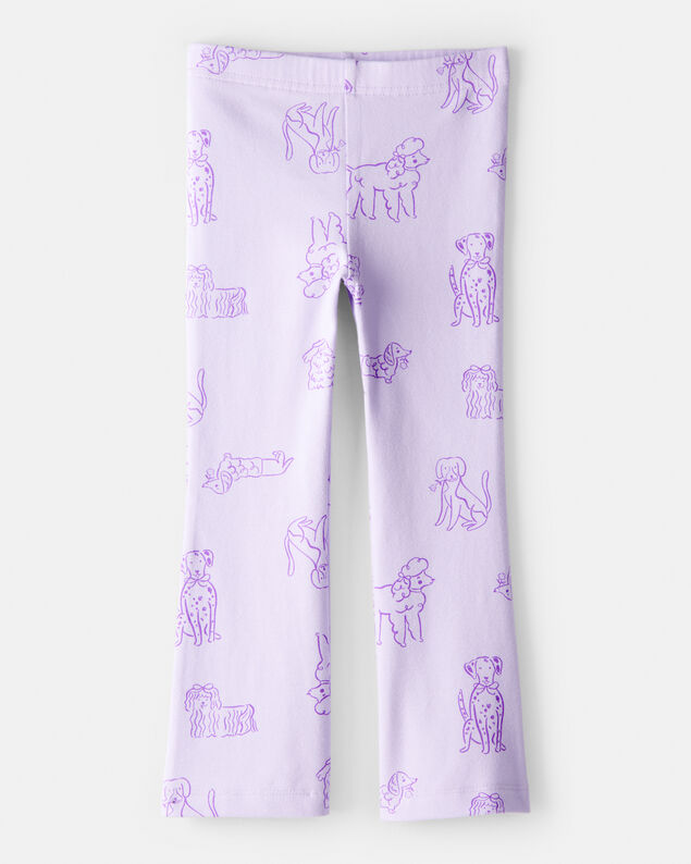 Product image 1 of Toddler Girl Dog Print Flare Pull-On Stretch Leggings - Purple