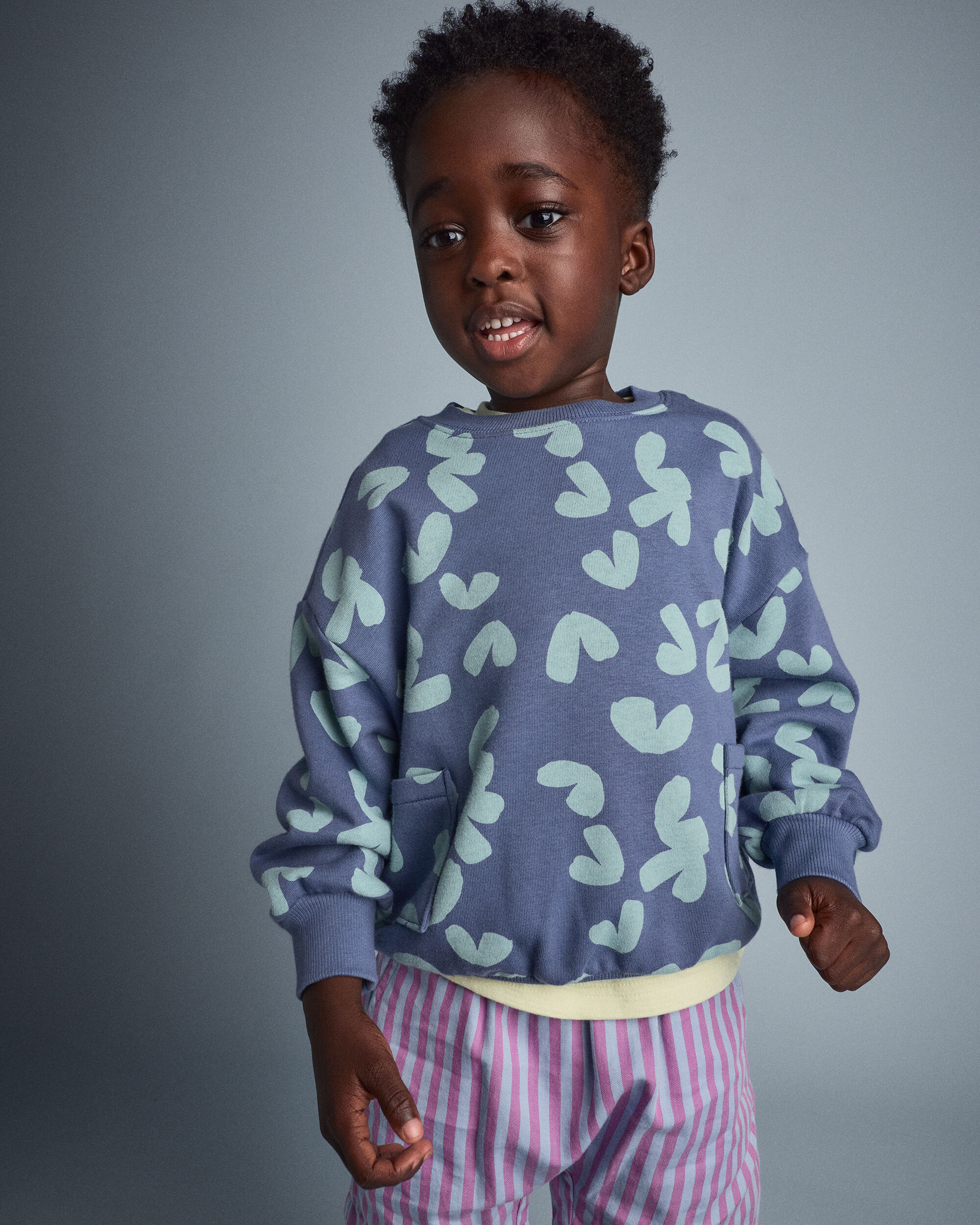 Otter Avenue Toddler Otter Sweatshirt™ with Pockets in Abstract Print 12M Slate Blue