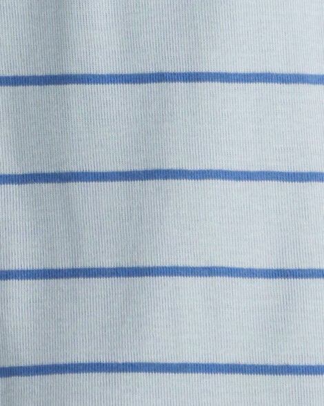 Boys Football Print 100% Cotton Long-Sleeve 4-Piece Pajamas - White/Blue