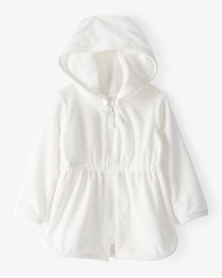Product image 1 of Baby Hooded Terry Cloth Swim Cover-Up Dress - White
