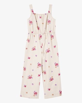 Product image 2 of Girls Floral Print Jumpsuit - Ivory
