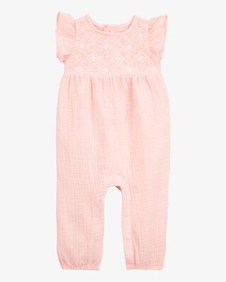 Product image 1 of Baby Cotton Gauze Jumpsuit - Pink