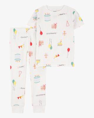 Product image 1 of Toddler 2-Piece Birthday 100% Snug Fit Cotton Pajamas - Ivory