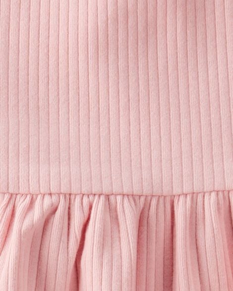 Toddler 2-Piece Ribbed Tee & Pull-On Pant Set - Pink