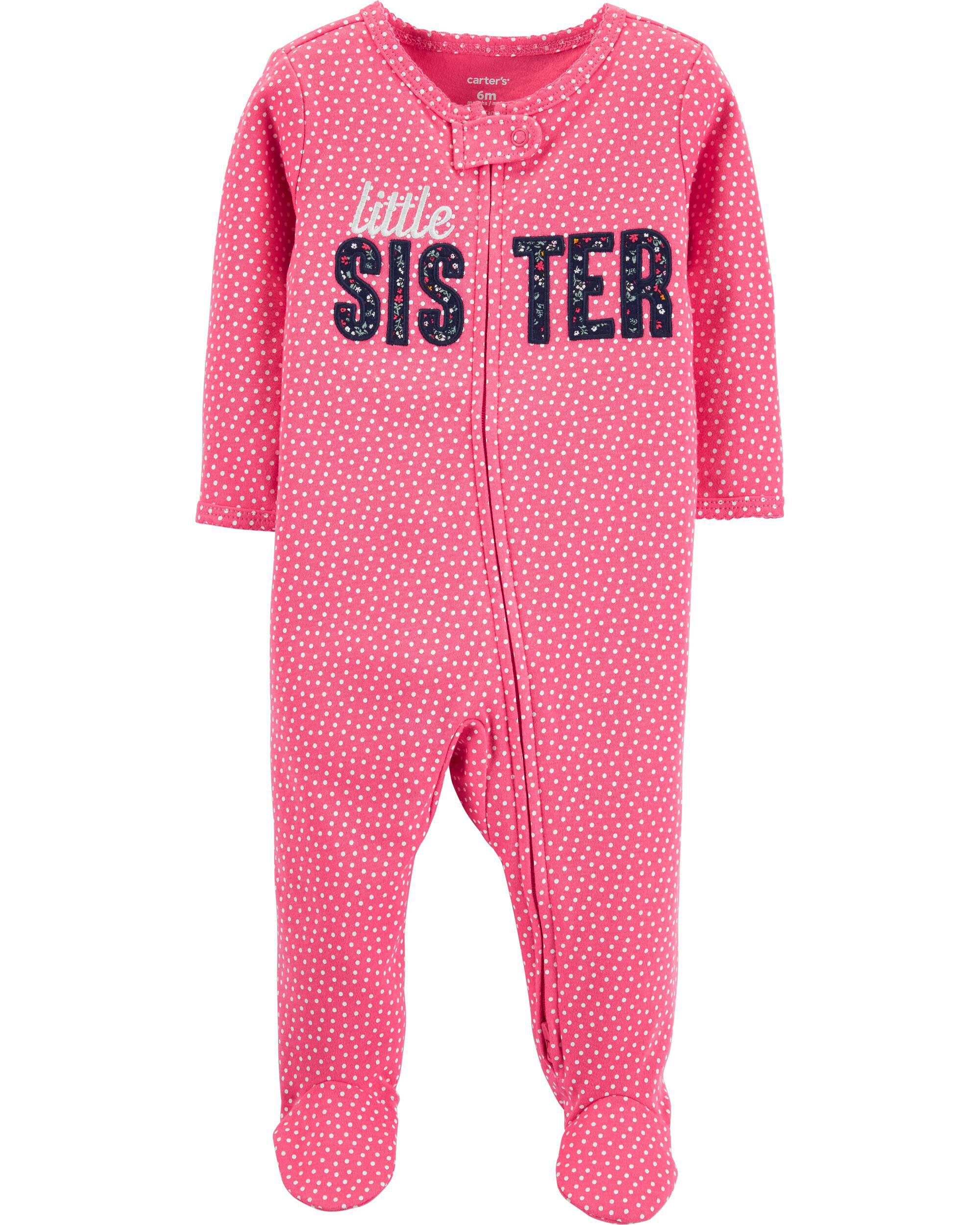 Baby Little Sister 2 Way Zip Cotton 1 Piece Pajamas Carter s Carter s