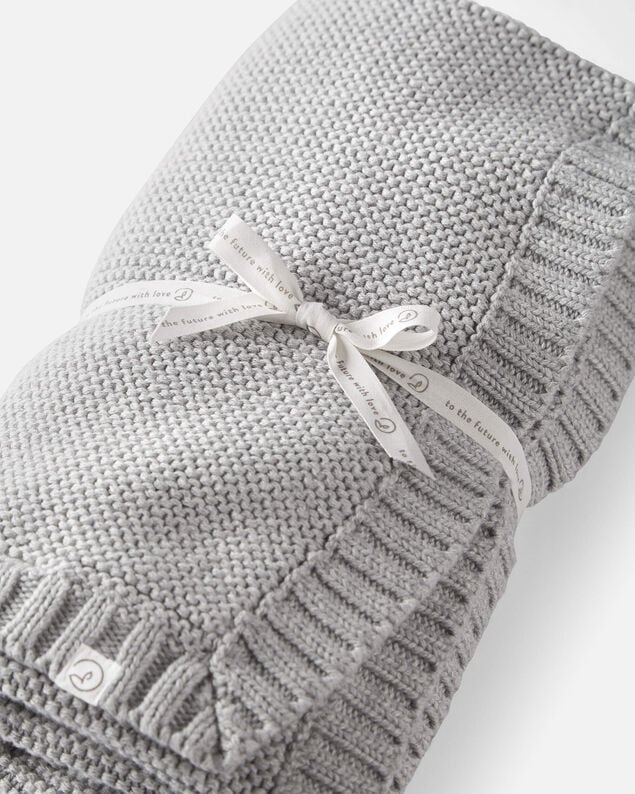 Product image 2 of Baby Organic Cotton Textured Knit Blanket in Gray