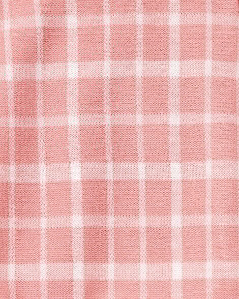Toddler Girl Plaid Print Knit Skort - Pink