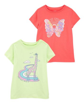 Kid 2-Pack Butterfly & Giraffe Graphic Tees