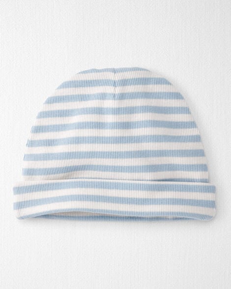 Baby Organic Cotton Rib Cap in Stripes