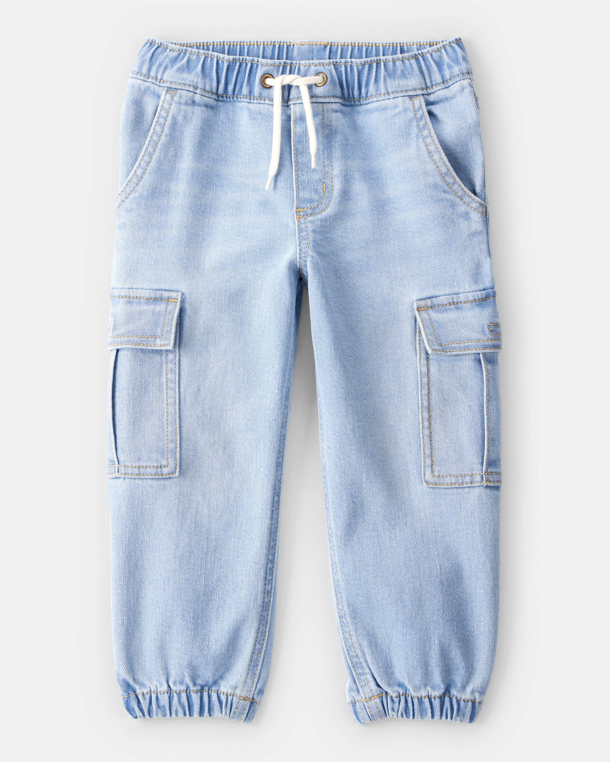 Toddler Boy Mid-Rise Denim Cargo Joggers - Blue