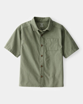 Product image 1 of Kid Short-Sleeve Button-Down Pocket Shirt - Green