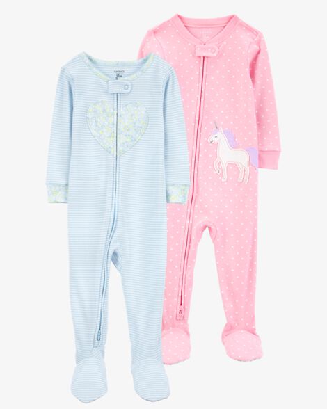 Product image 1 of Baby 2-Pack Cotton Footie Pajamas
