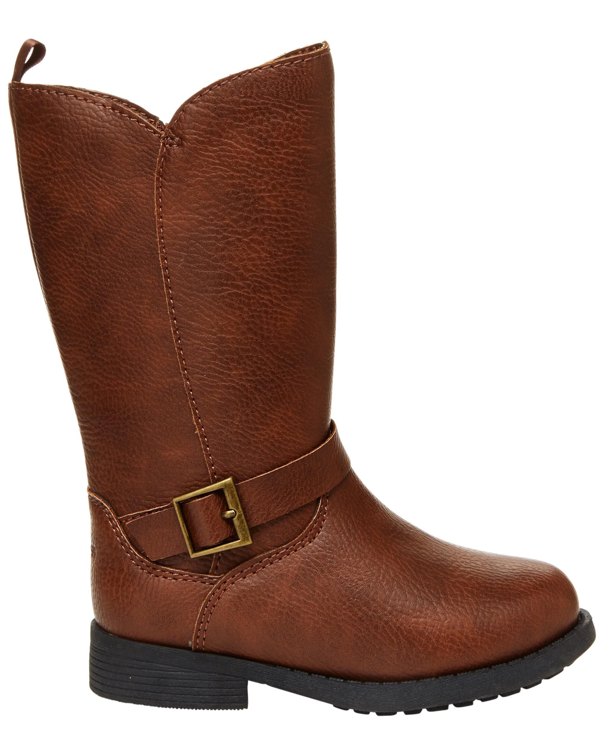 Toddler brown riding boots top