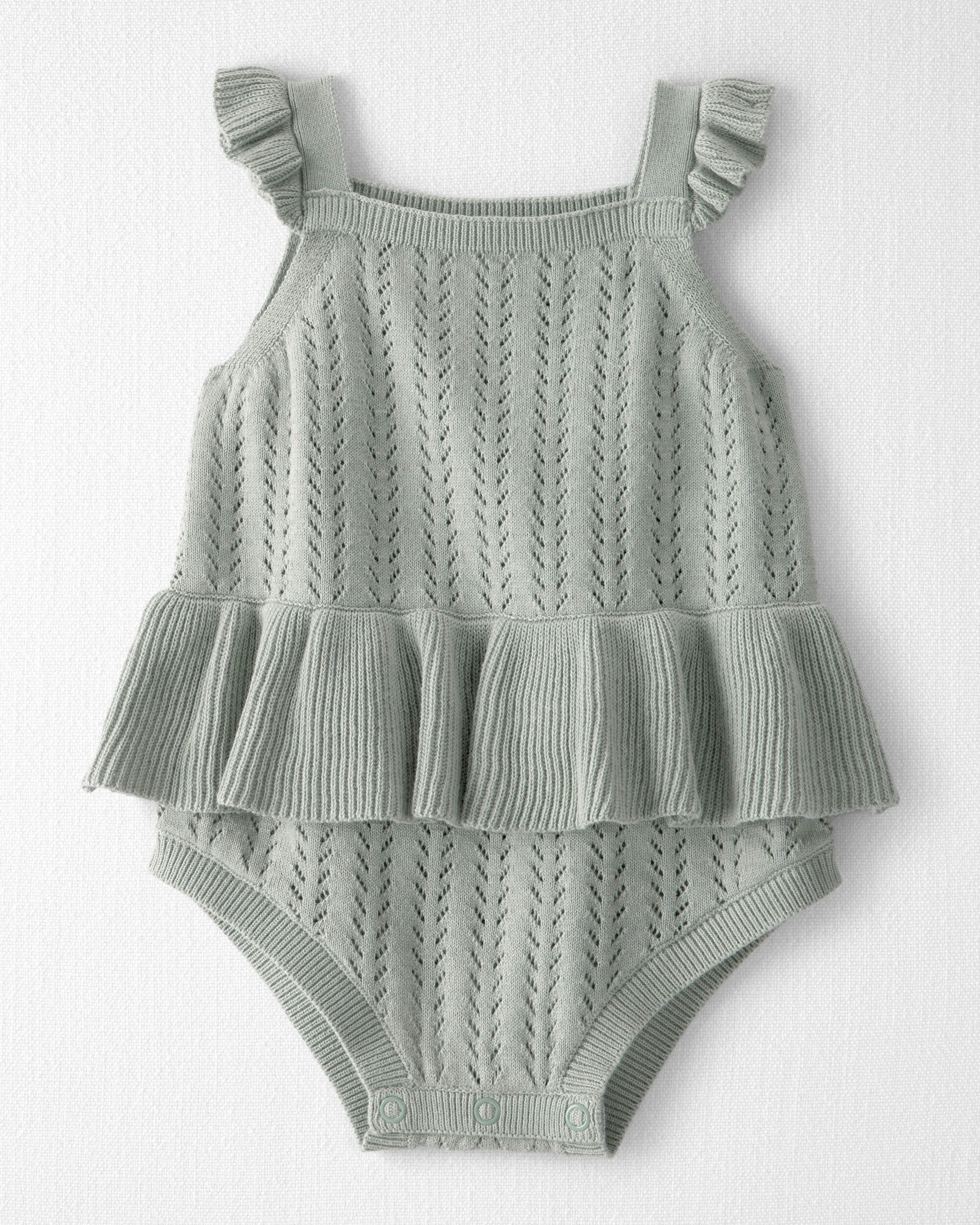Little Planet Baby Girl Organic Cotton Sweater Knit Bubble 12M Meadow Green 25$