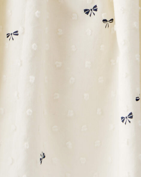  Product image 3 of Baby Swiss Dot Bow Print Short-Sleeve Dress - Ivory