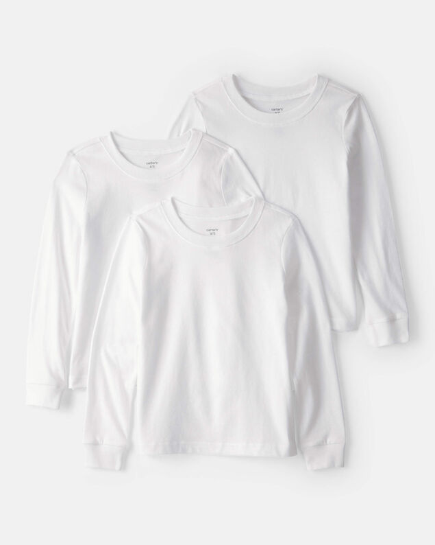 Product image 1 of Boys 3-Pack Long-Sleeve Undershirts - White