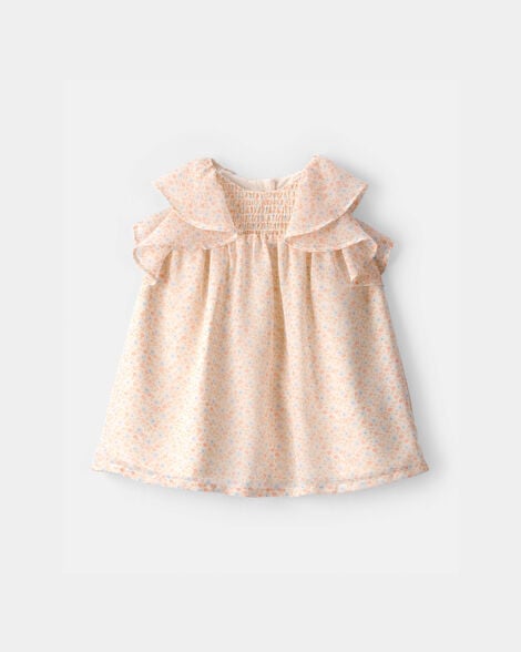 baby girl floral flowy dress - pink