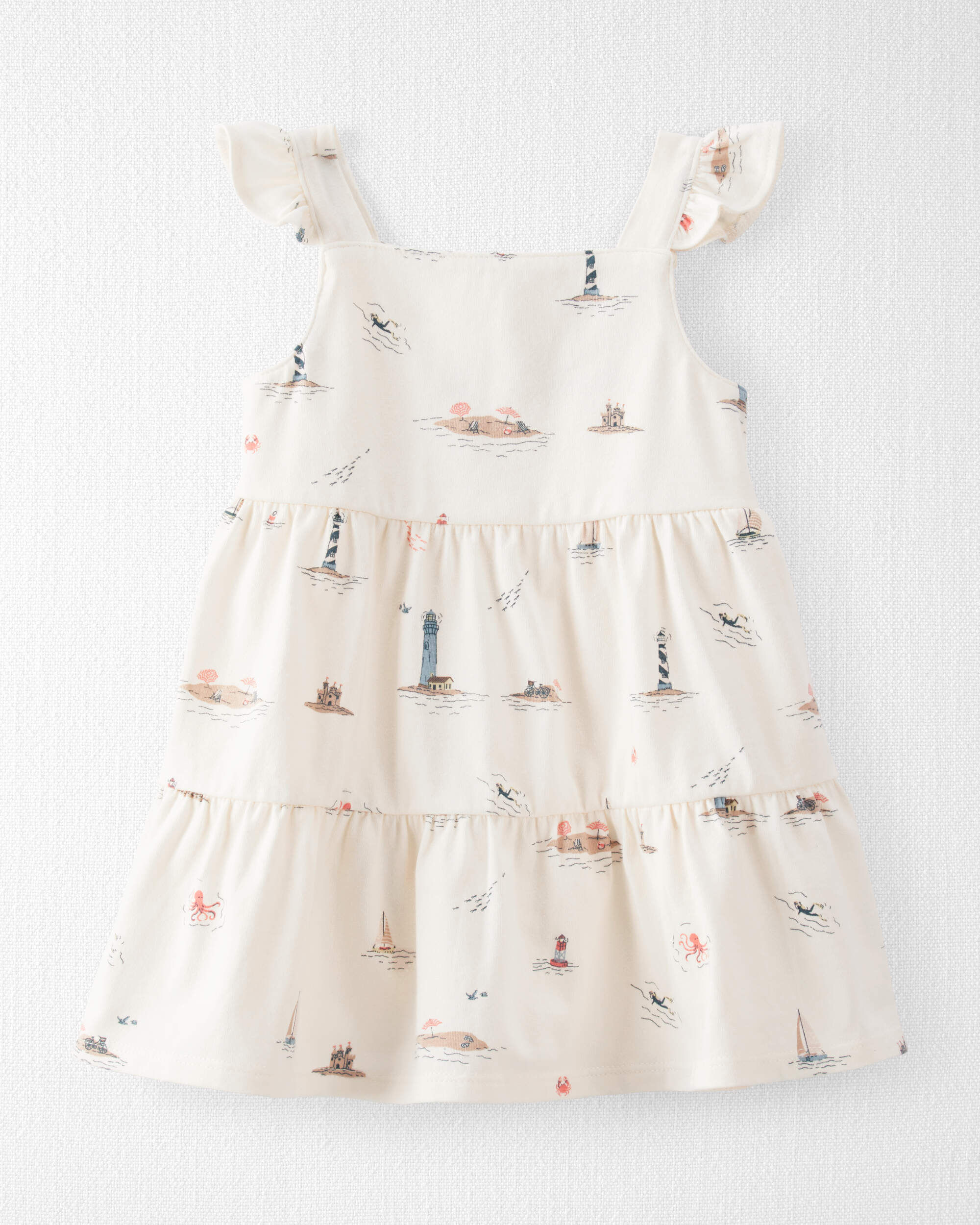 Baby Organic Cotton Dress Coastal Vacation Print