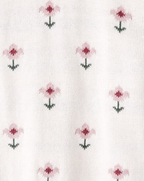 Product image 3 of Toddler Girl Organic Cotton Sweater Knit in Wildflower Maze Print