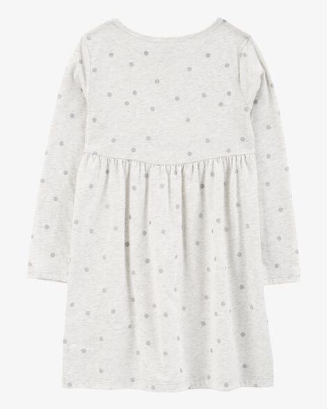 Product image 2 of Kid Glitter Polka Dot Long-Sleeve Jersey Dress