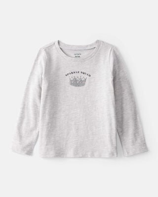 Toddler Girl Bow Long-Sleeve Graphic Tee - Red