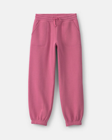 girls fleece joggers - pink