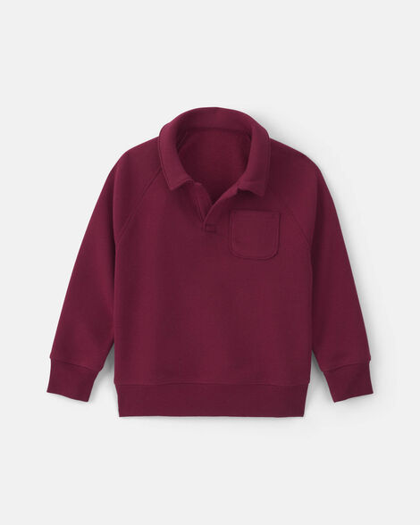boys fleece pullover sweatshirt - burgundy