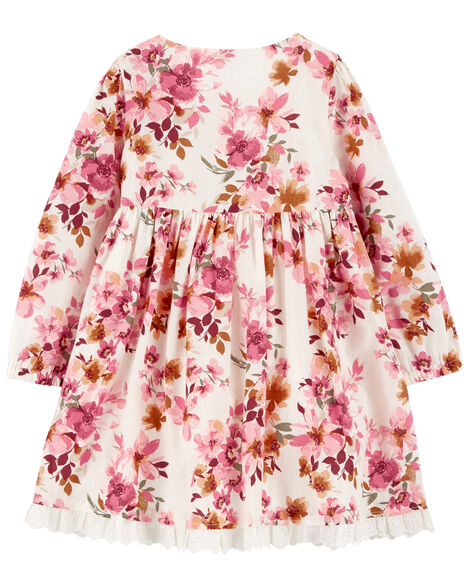  Product image 2 of Toddler Floral Print Eyelet Trim Dress