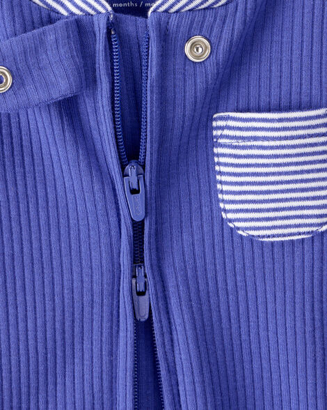 Product image 3 of Baby Striped 2-Way Zip Sleep & Play Pajamas