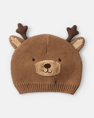 Baby Reindeer Hooded Jumpsuit - Brown