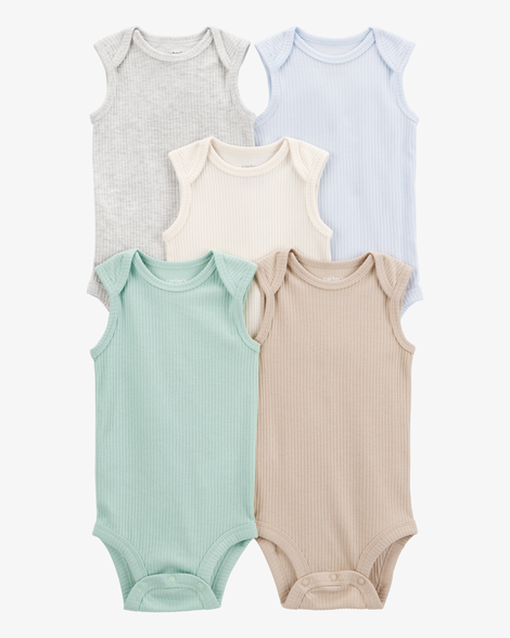 baby 5-pack sleeveless bodysuits