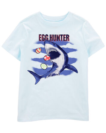 Kid Egg Hunter Shark Graphic Tee