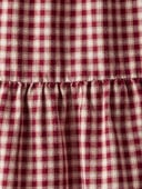Red Plaid - Kid Cozy Tiered Dress Made with Organic Cotton
, Selected