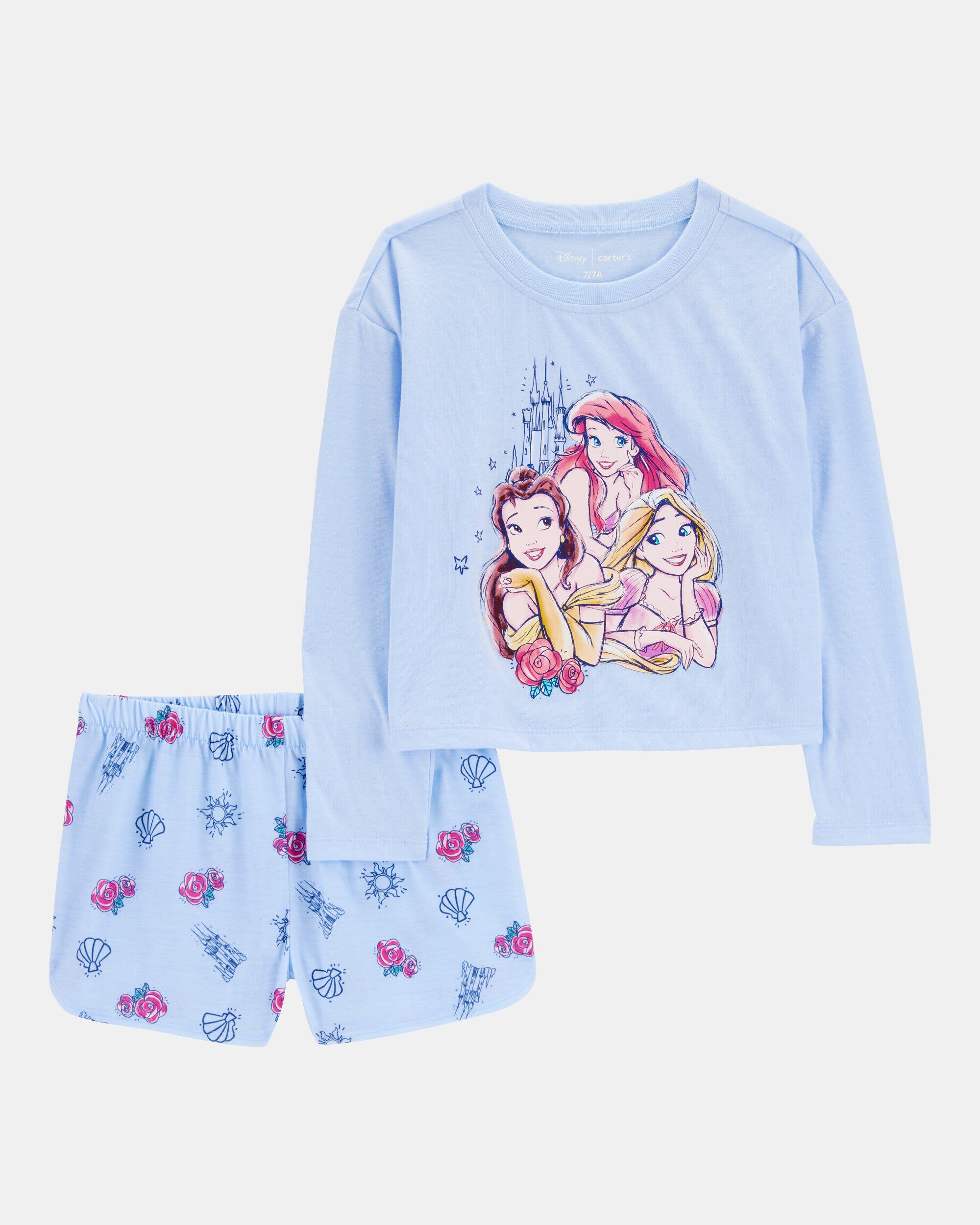Kid Disney© Princess  Loose-Fit 2-Piece Pajamas - Blue