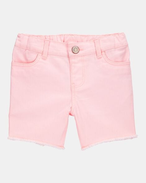 Toddler Iconic Denim Shorts: Frayed Hem - Pink