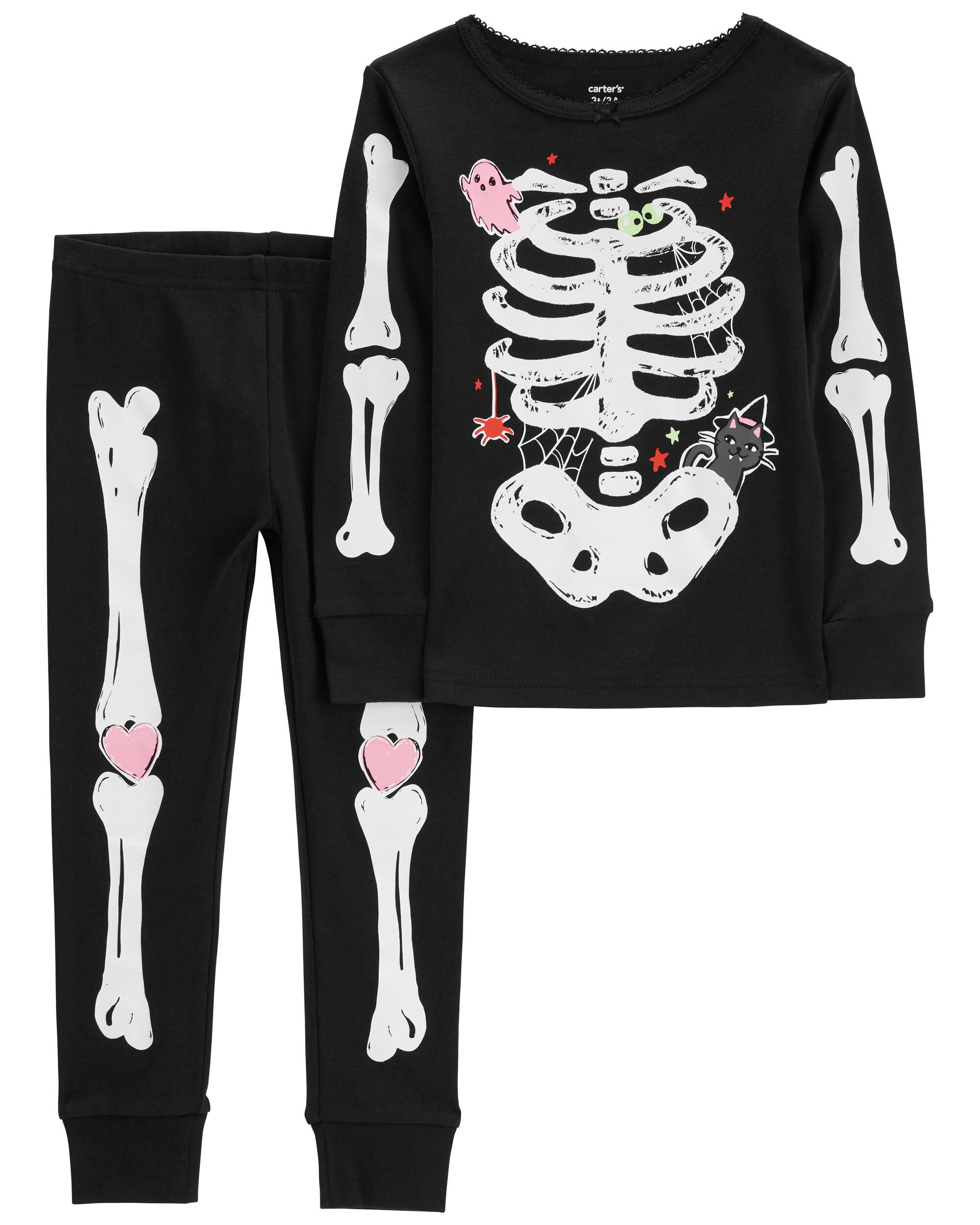 Kid 2 Piece Glow Skeleton 100 Snug Fit Cotton Pajamas Carter s Carter s