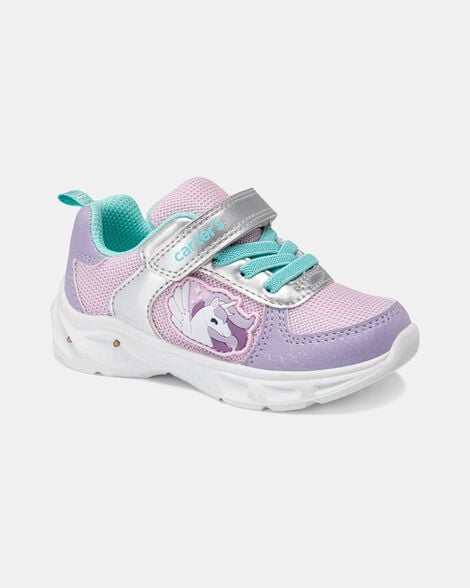 toddler girl light-up unicorn athletic sneakers