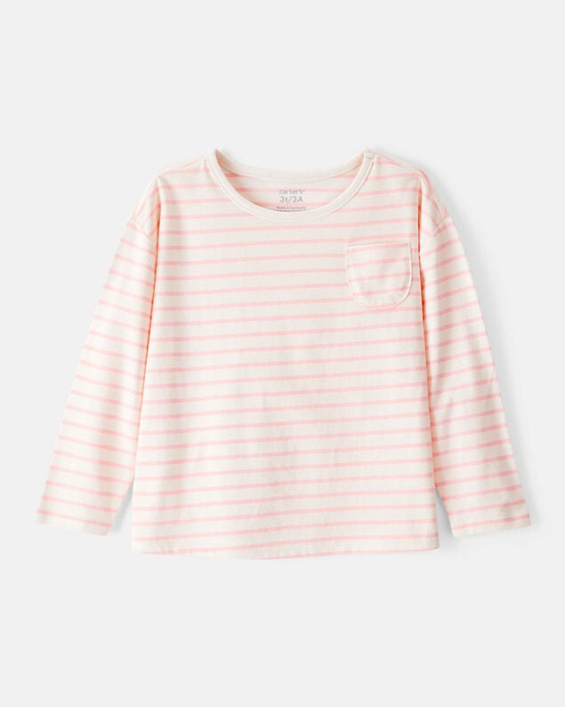 Product image 1 of Toddler Girl Striped Long-Sleeve Top - Pink