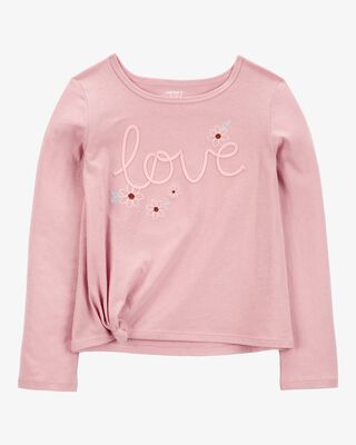 Product image 1 of Kid Love Jersey Long-Sleeve Boxy Fit Tee - Pink