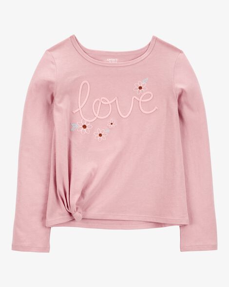  Product image 1 of Kid Love Jersey Long-Sleeve Boxy Fit Tee - Pink